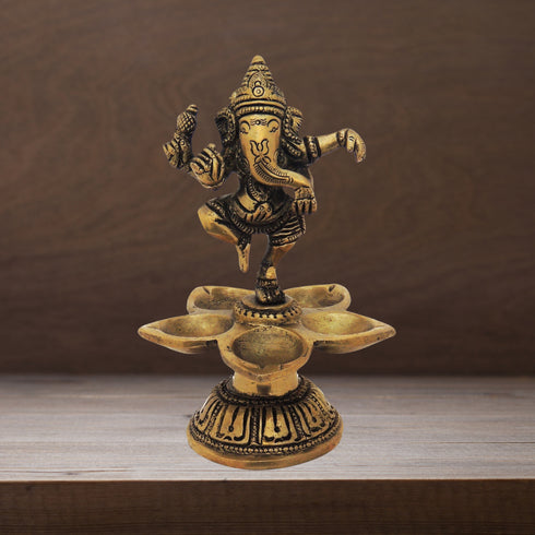 Brass Dancing Ganesha Statue 0.6Kg